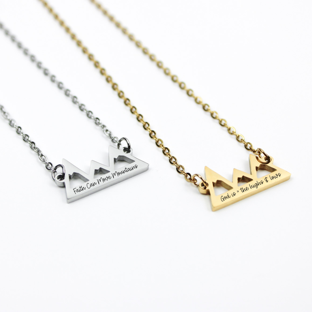 Personalized Horizontal Mountain Necklace