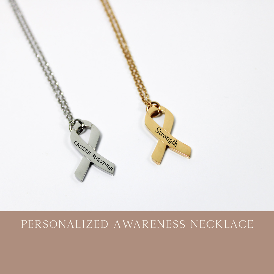 Personalized Awareness Ribbon Necklace