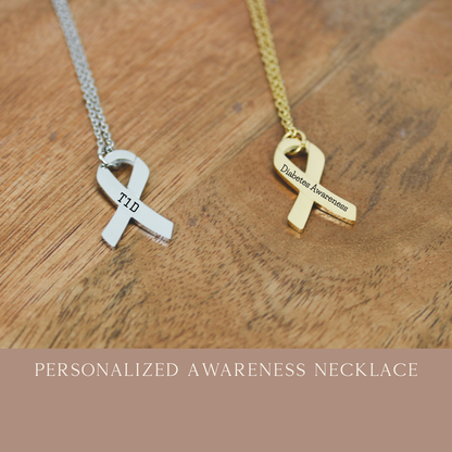 Personalized Awareness Ribbon Necklace