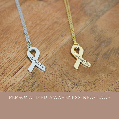 Personalized Awareness Ribbon Necklace