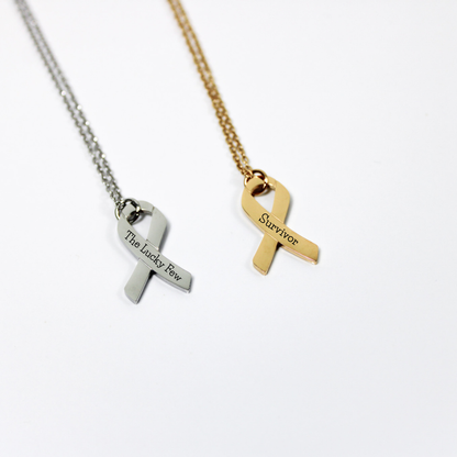 Personalized Awareness Ribbon Necklace