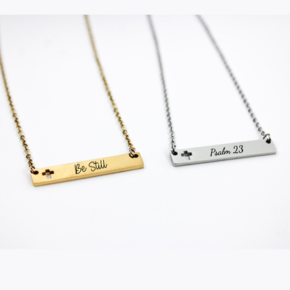 Personalized Horizontal Cross Bar Necklace