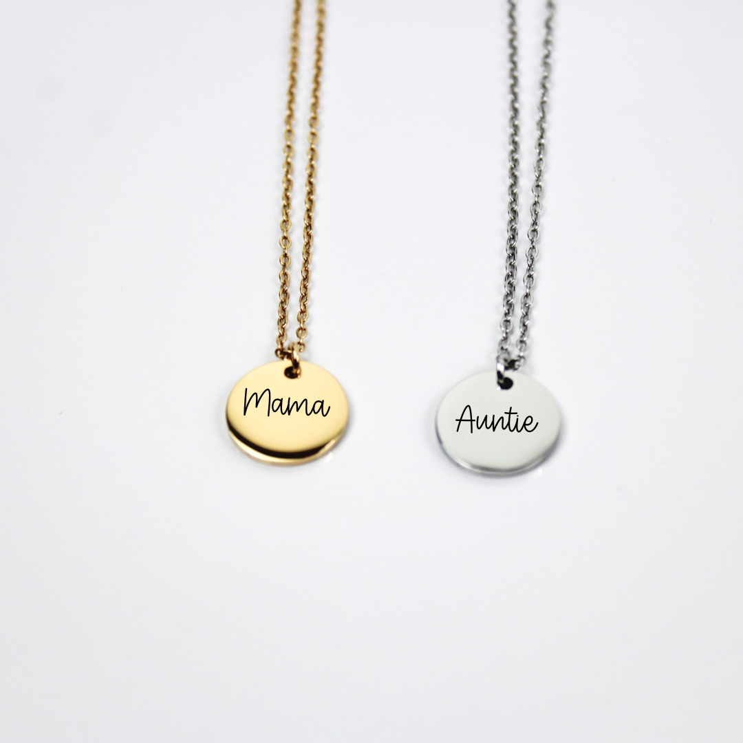 Personalized 15mm Disc Necklace