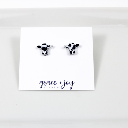 Cow Print Stud Earring