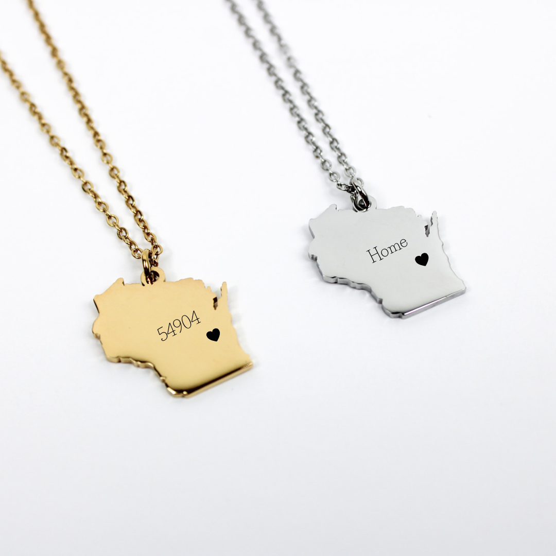 Personalized Wisconsin Necklace