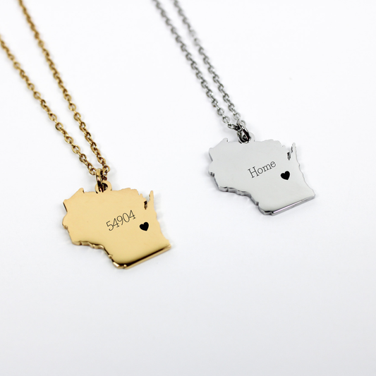 Personalized Wisconsin Necklace