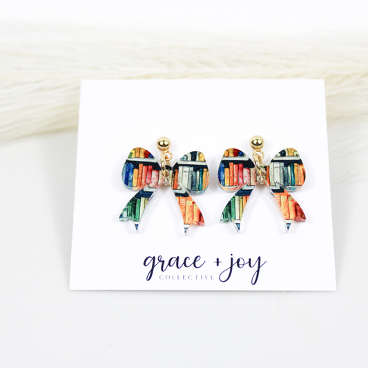 Book Bow Earrings