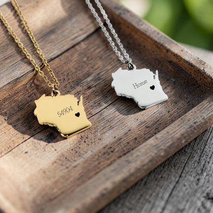 Personalized Wisconsin Necklace