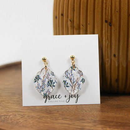 Scalloped Wildflower Floral Earrings