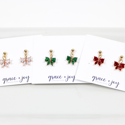 Petite Bow Cubic Zirconia Earrings