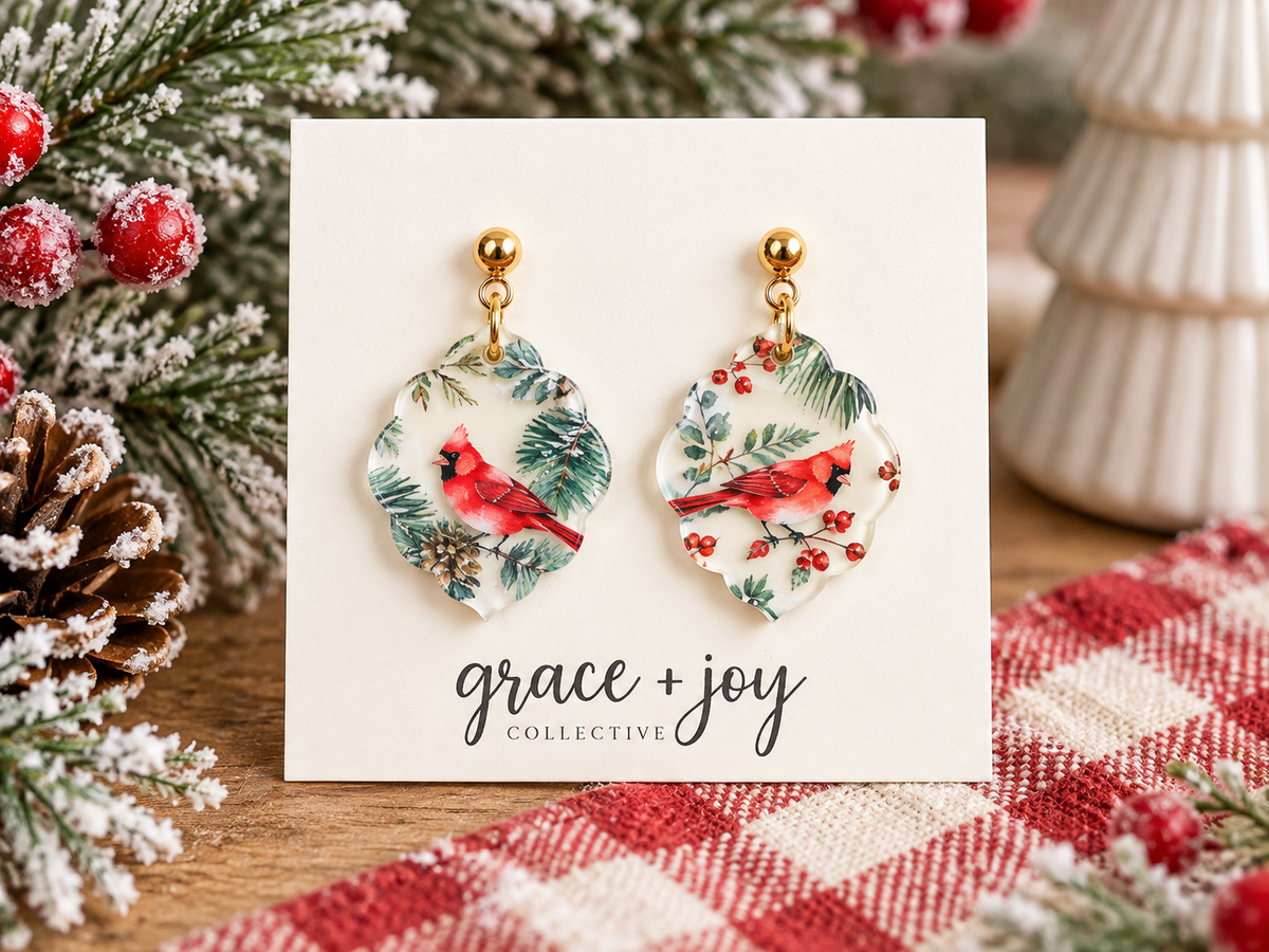 Cardinal Scallop Earrings