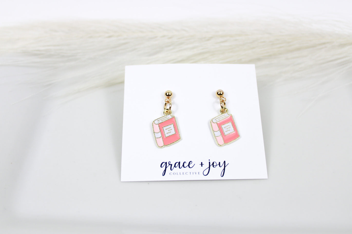 Enamel Book Earrings