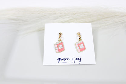 Enamel Book Earrings