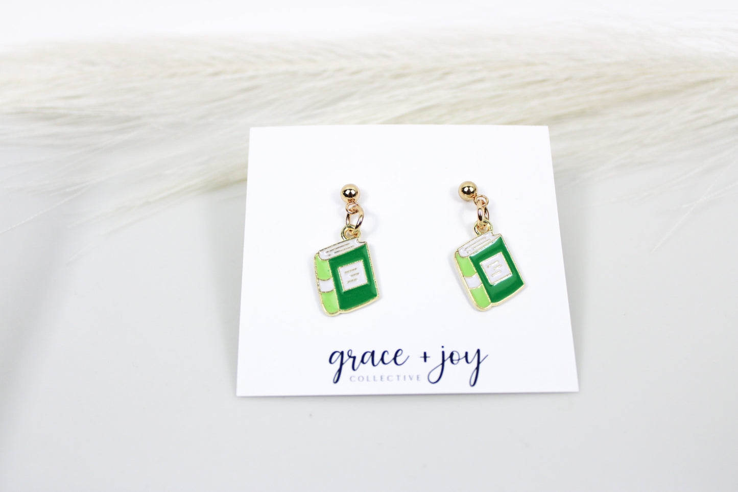 Enamel Book Earrings