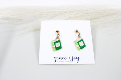 Enamel Book Earrings