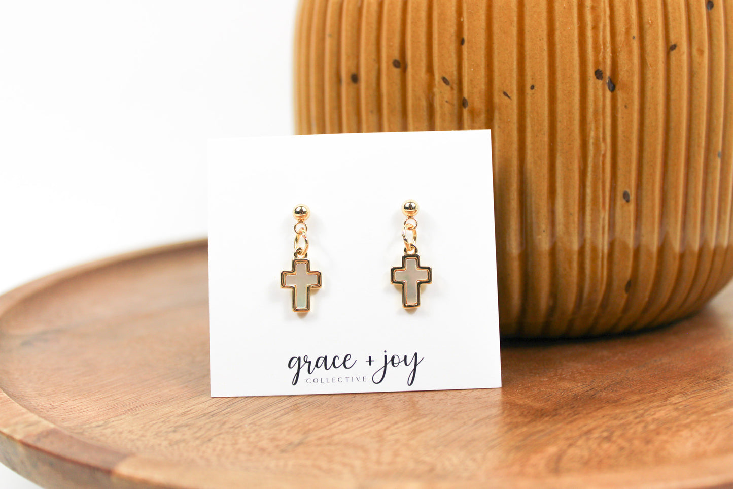 Enamel Cross Earrings