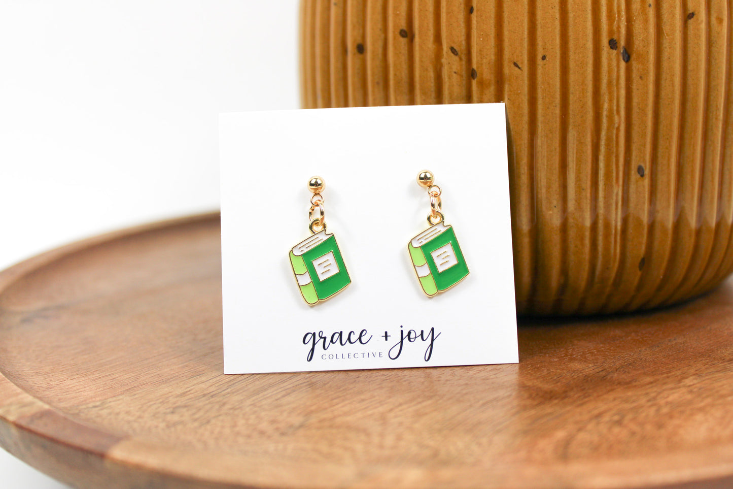 Enamel Book Earrings