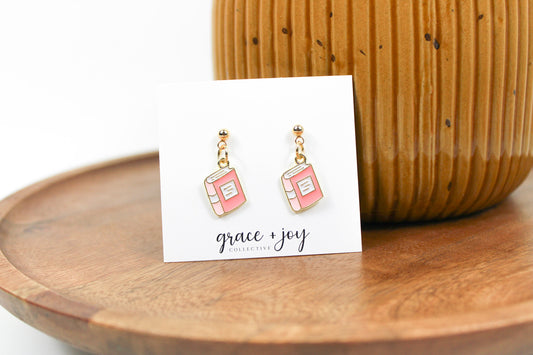 Enamel Book Earrings