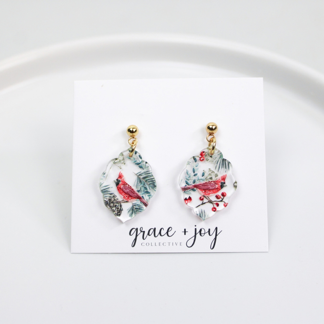 Cardinal Scallop Earrings