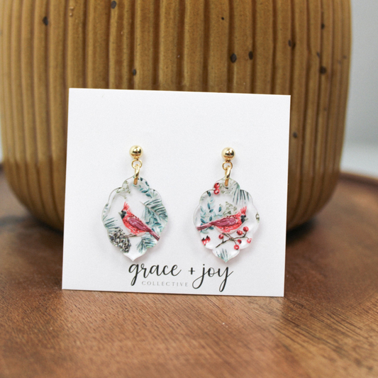 Cardinal Scallop Earrings
