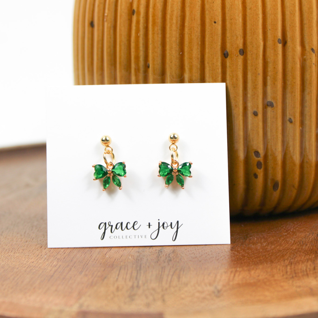 Petite Bow Cubic Zirconia Earrings