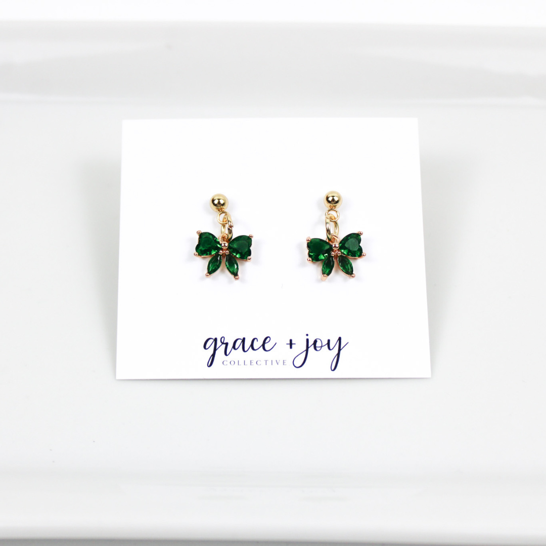 Petite Bow Cubic Zirconia Earrings