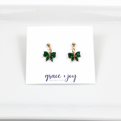 Petite Bow Cubic Zirconia Earrings