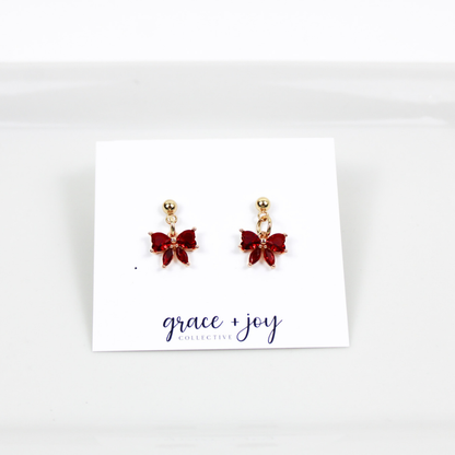 Petite Bow Cubic Zirconia Earrings