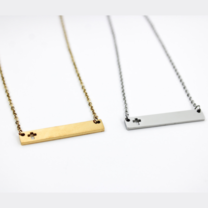 Personalized Horizontal Cross Bar Necklace