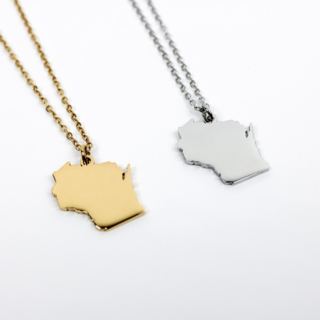 Personalized Wisconsin Necklace
