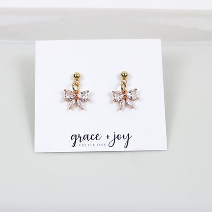 Petite Bow Cubic Zirconia Earrings