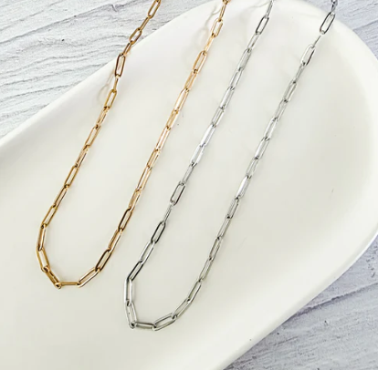 Paperclip Chain Charm Necklace