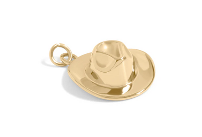 Cowboy Hat Charm Stainless Steel - 18k Gold PVD