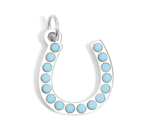 Turquoise Horseshoe Charm Stainless Steel - 18k Gold PVD