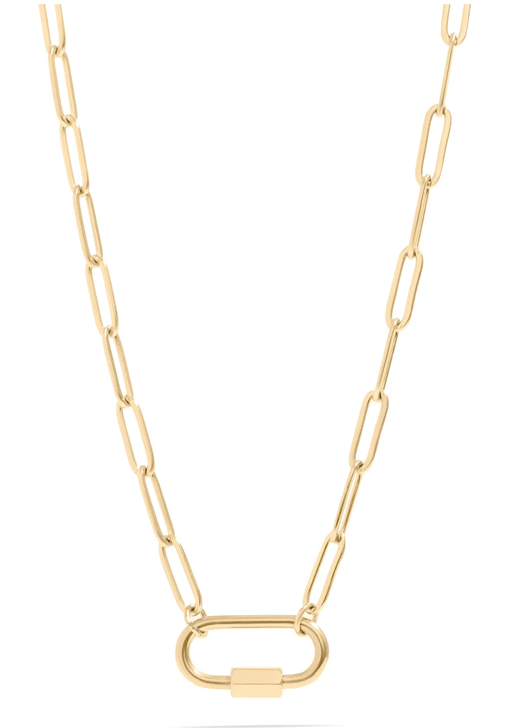 Oval Carabiner Paperclip Chain Necklace