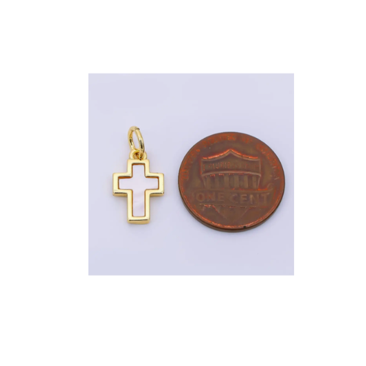 Pearl Cross Charm