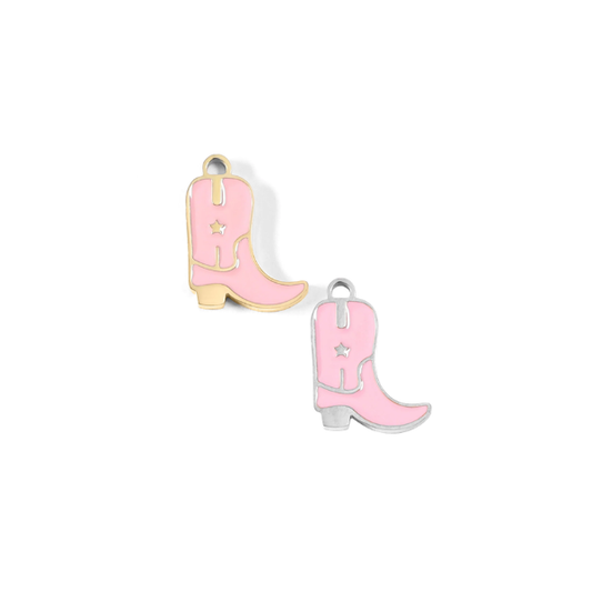 Pink Cowgirl Boot Charm