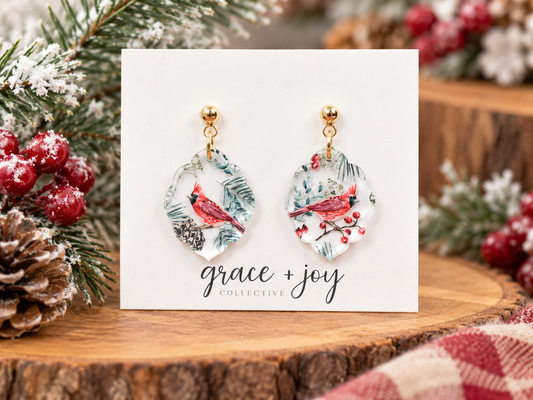 Cardinal Scallop Earrings