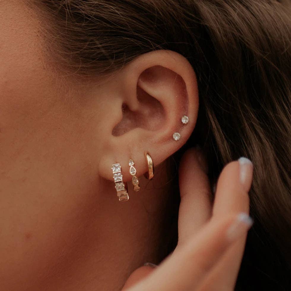 May Raindrop Huggie Hoops