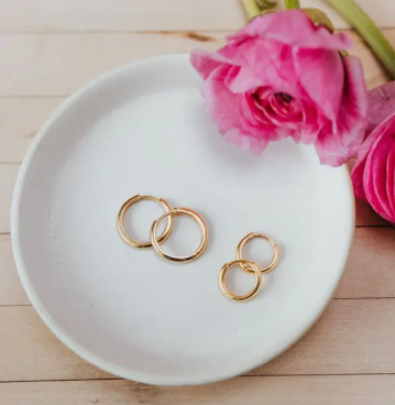 Olivia Huggie Hoop Earring - sterling silver or gold vermeil image 0