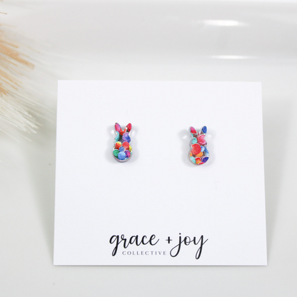 Polka Dot Easter Peep Earrings -Studs image 2