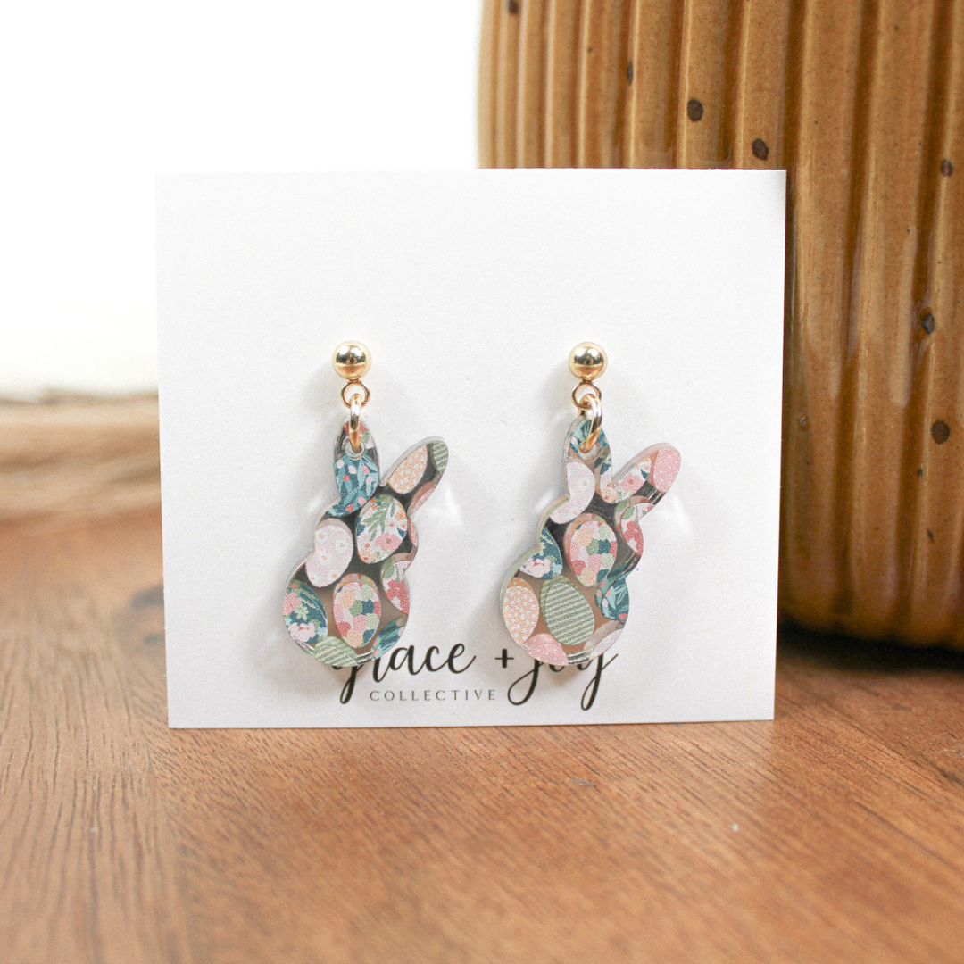 Pastel Easter Bunny Earrings - Dangle image 0