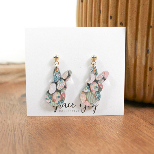 Pastel Easter Bunny Earrings - Dangle image 0