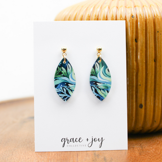 Watercolor Beach Earrings - Dangle image 1