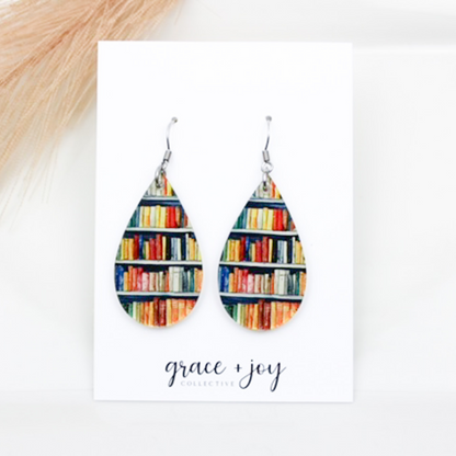 Book Shelf Earrings Dangle image 2