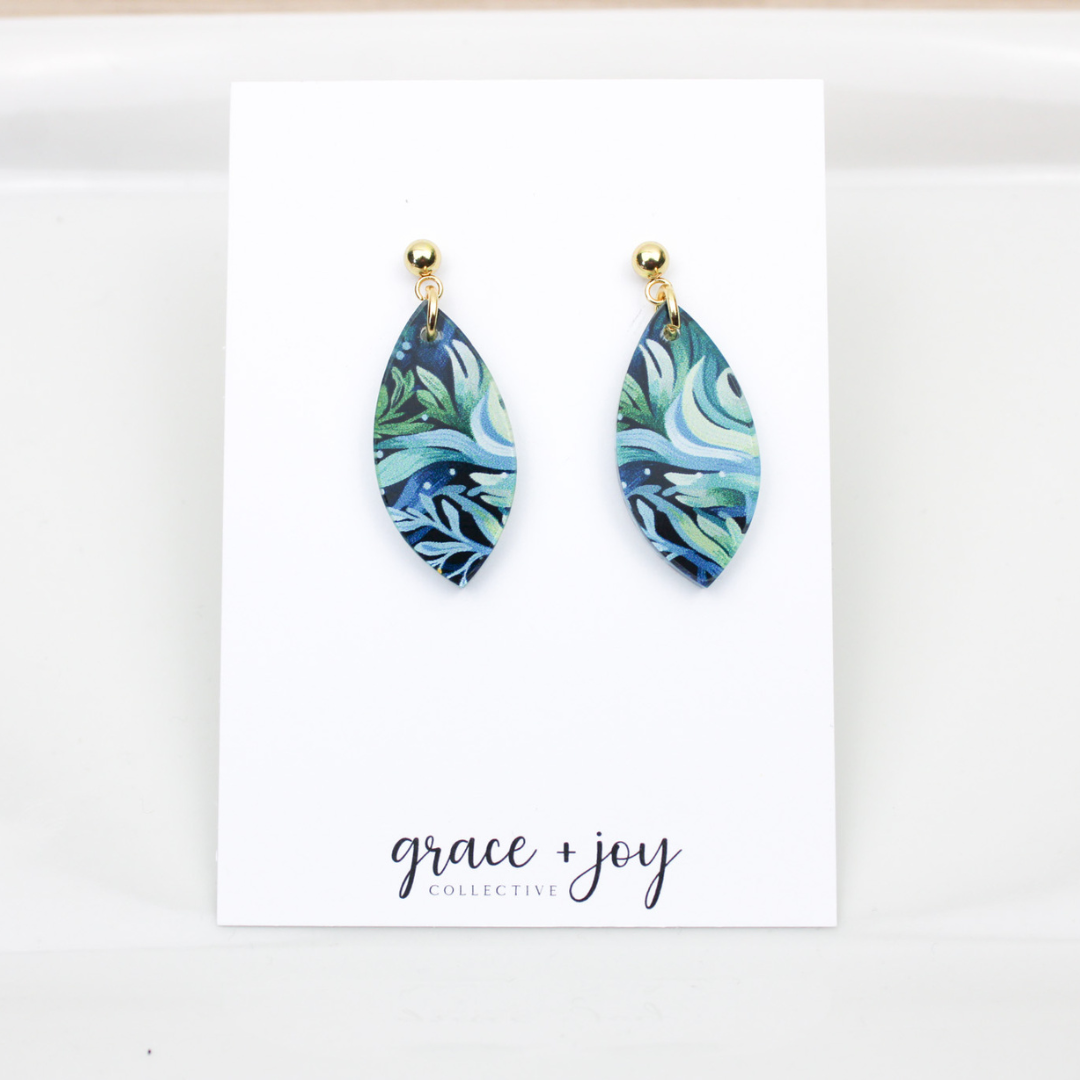 Watercolor Beach Earrings - Dangle image 0