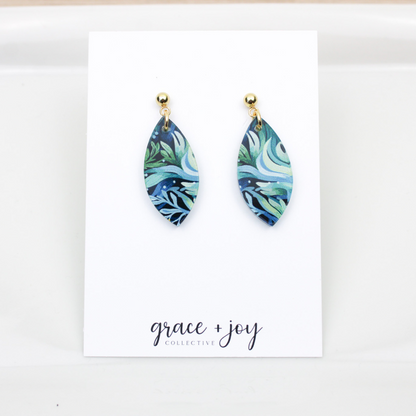 Watercolor Beach Earrings - Dangle image 0