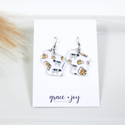 Wisconsin Cow and Cheese Earrings -Dangle image 0