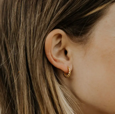 Brooklyn Twist Huggie Hoop Earring - sterling silver or gold vermeil image 0