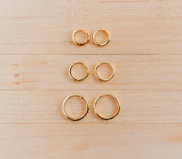 Olivia Huggie Hoop Earring - sterling silver or gold vermeil image 1